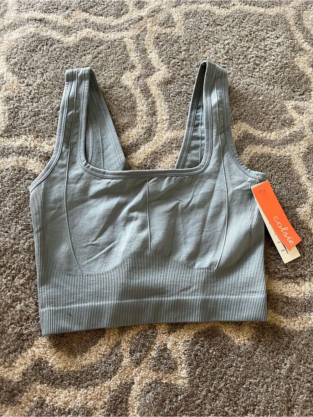 Colsie Seamless Scoop Sports Bralette — Sage Green